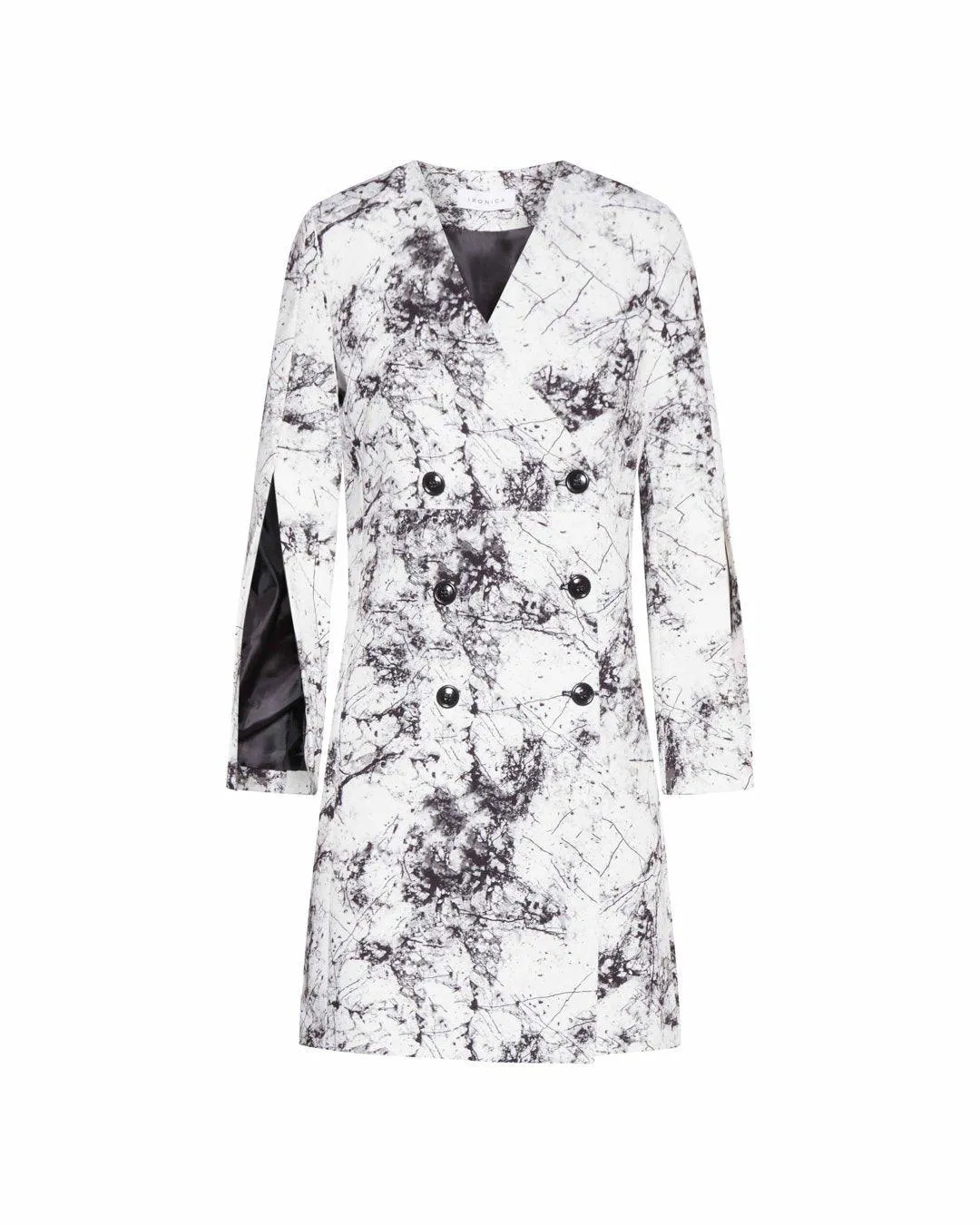 Abito fantasia marbled BIANCO-NERO