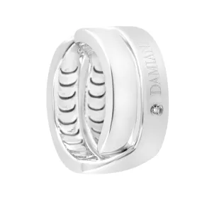 Anello design in oro bianco con diamante ct 0.006 mis 16