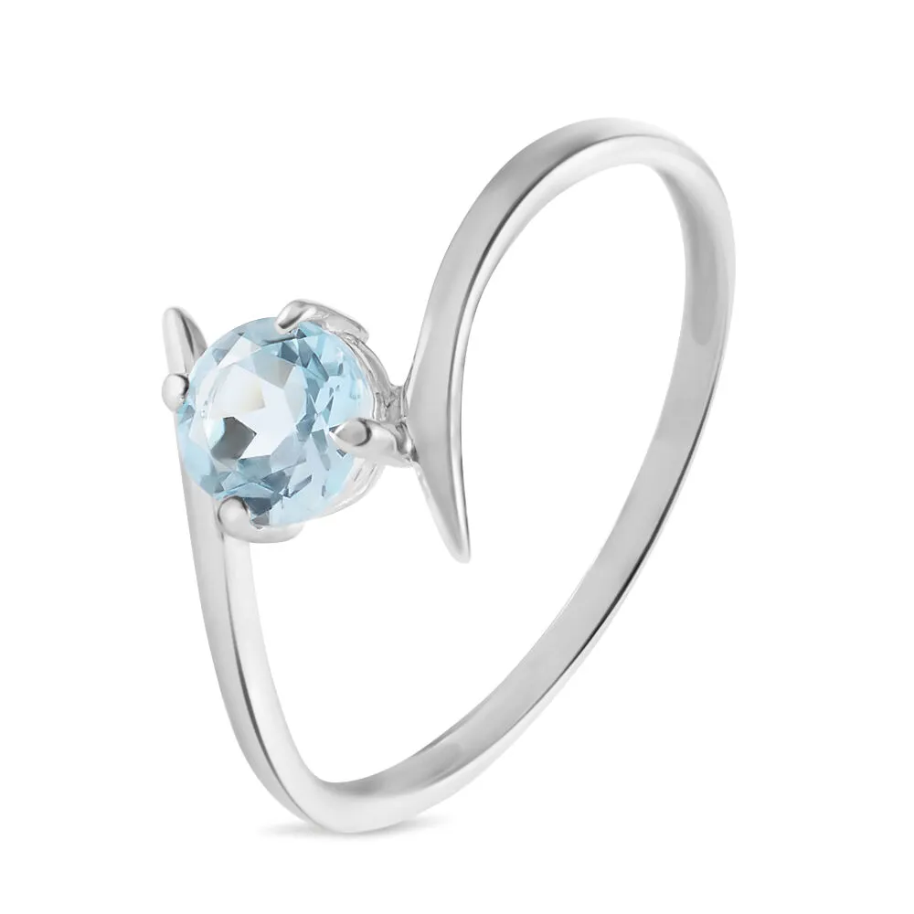 Anello Solitario Amélie Oro Bianco 375/1000 Topazio Sky Blue 1424345