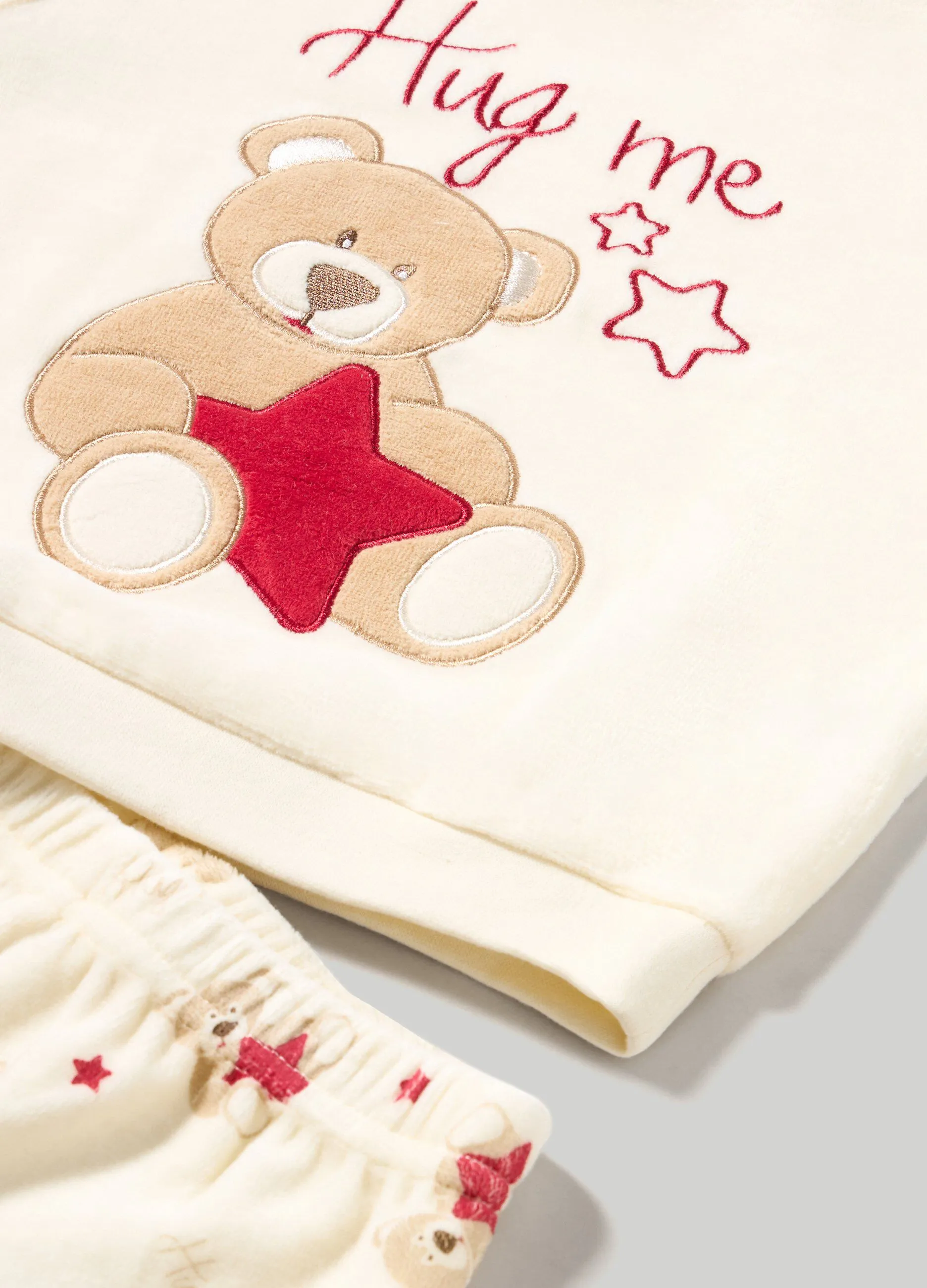 BLUKIDS  Pigiama velour con ricami neonato