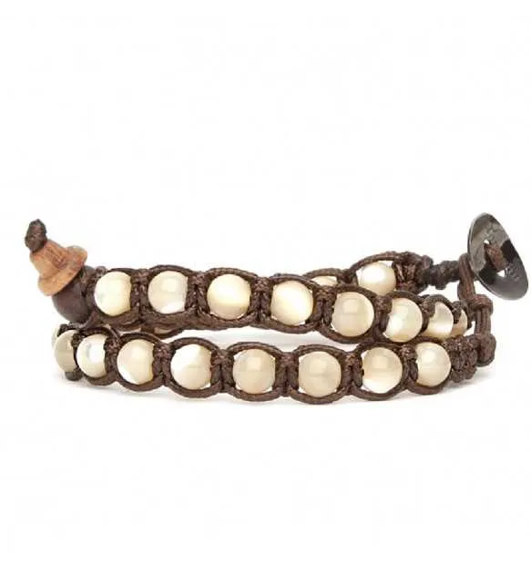 Bracciale Tamashii Lungo madreperla marrone bhs600-39B