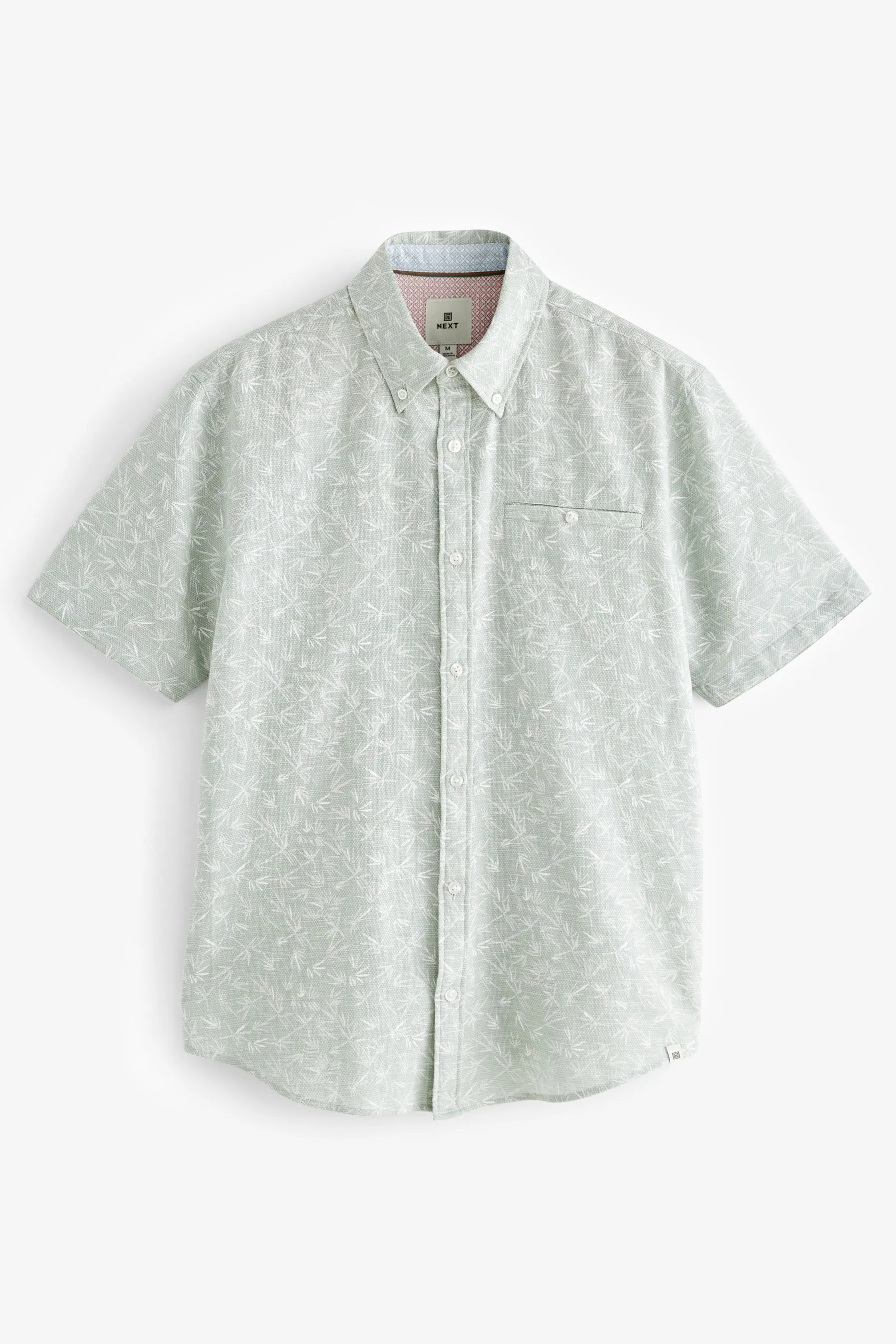 Camicia con Floreale Manica corta testurizzata