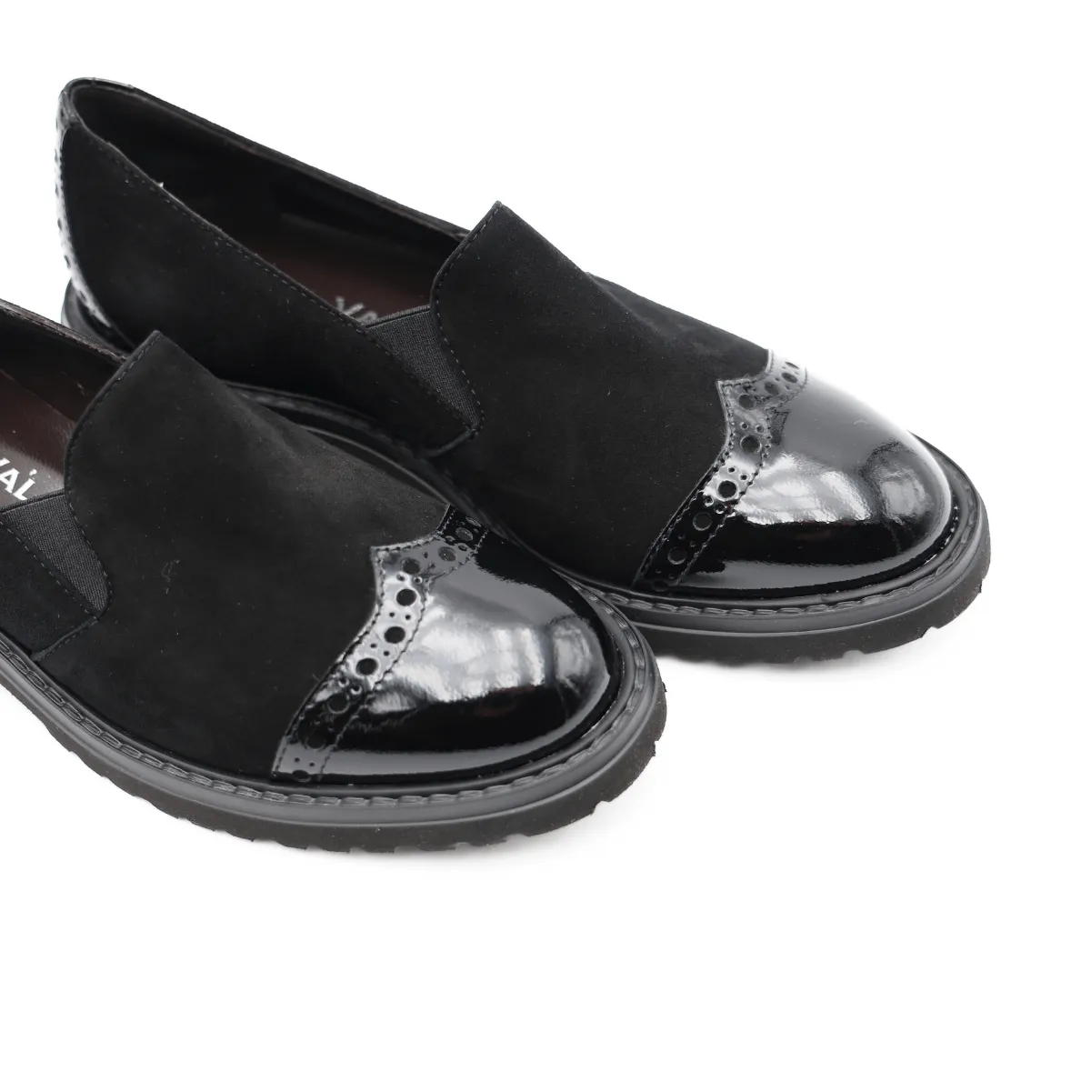 CINZIA VALLE SLIPON 10211 CAMOSCIO NERO  