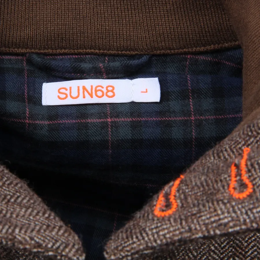 D6328 giubbino uomo brown SUN 68 giubbotti lana wool jacket man
