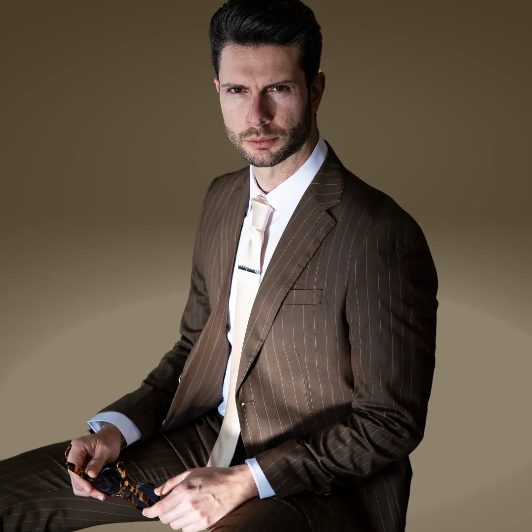 Gessato Marrone Genova-            