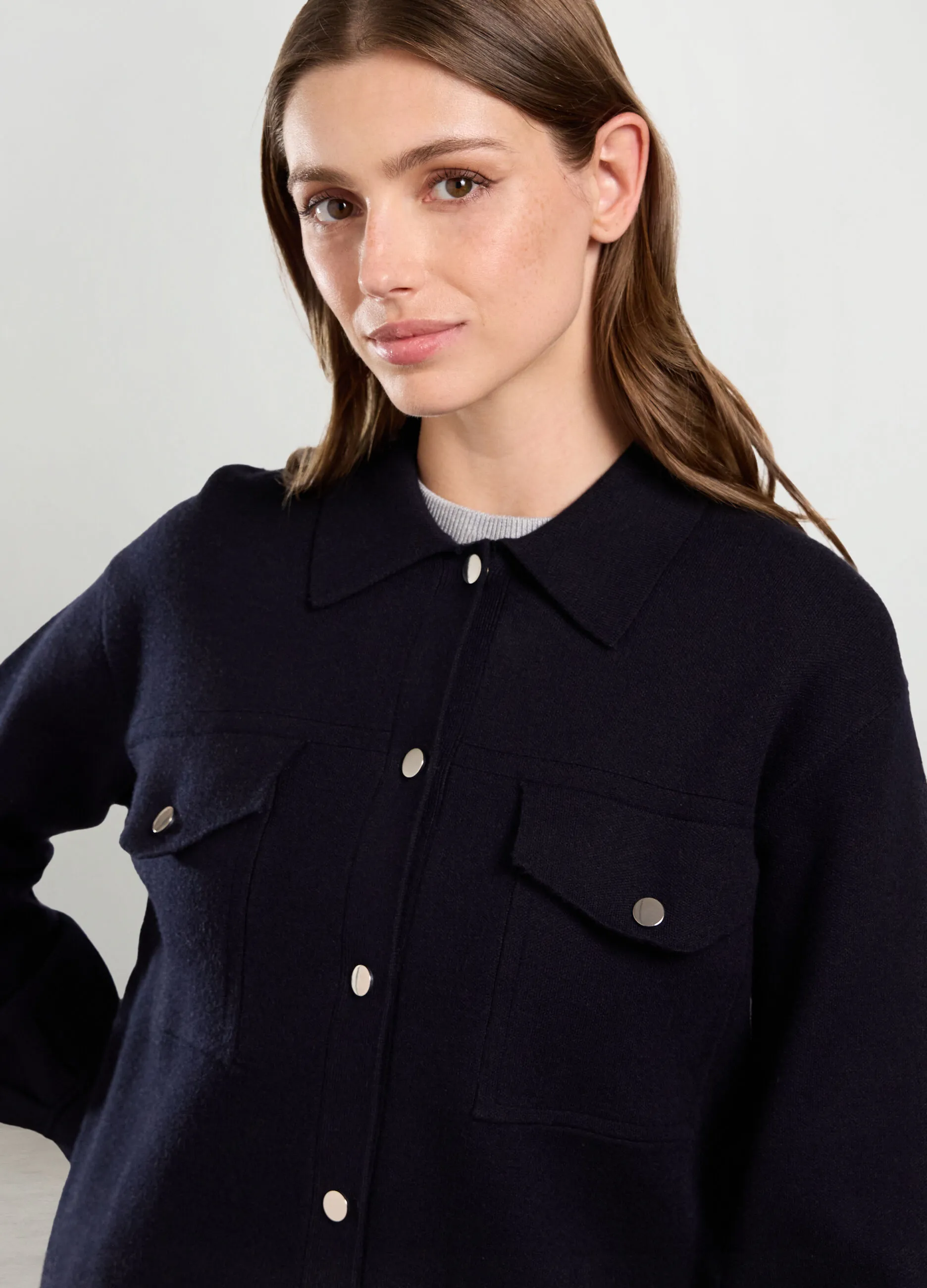 IWIE  Giacca-camicia in misto viscosa donna