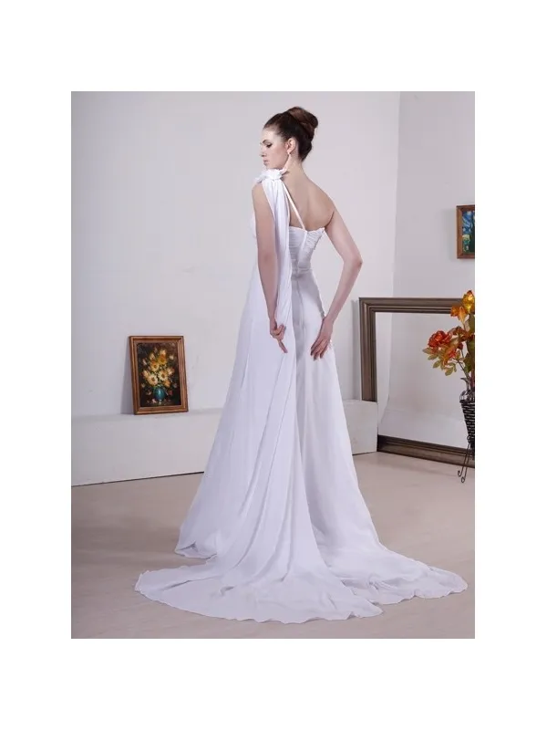 JILL - Abito da Sposa stile impero con monospalla in georgette
