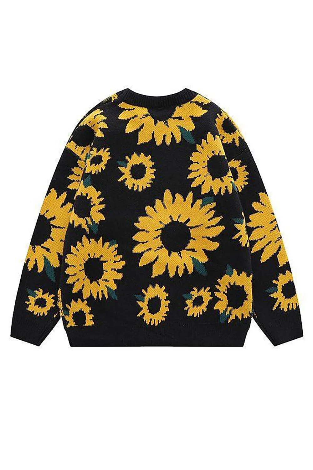 Maglione Crisantemo Nero Girocollo