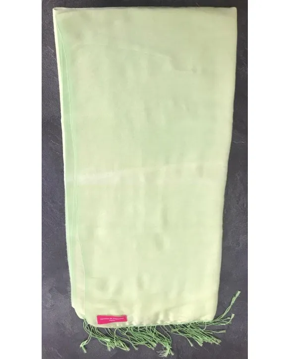 Pashmina in seta Glicine e notte Verde pallido 70 x 180cm