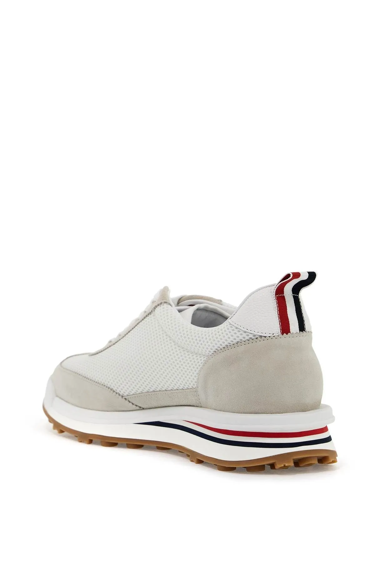 Sneakers in mesh e pelle scamosciat
