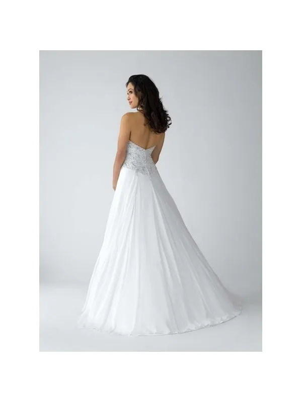 WILMA - Abito da Sposa in georgette con corpetto pieno di punti luce